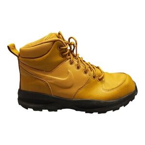 Nike Manoa Leather Wheat (GS) High Top Boots Youth 6‎ Brown Black BQ5372-700 EUC